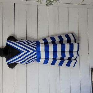 Kim Roger's blue and white stripped dress 6p